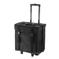 2-in-1 Soft Sided Professional Rolling Trolley Makeup Artist Cosmetic Case Hair stylist bag Black Nylon